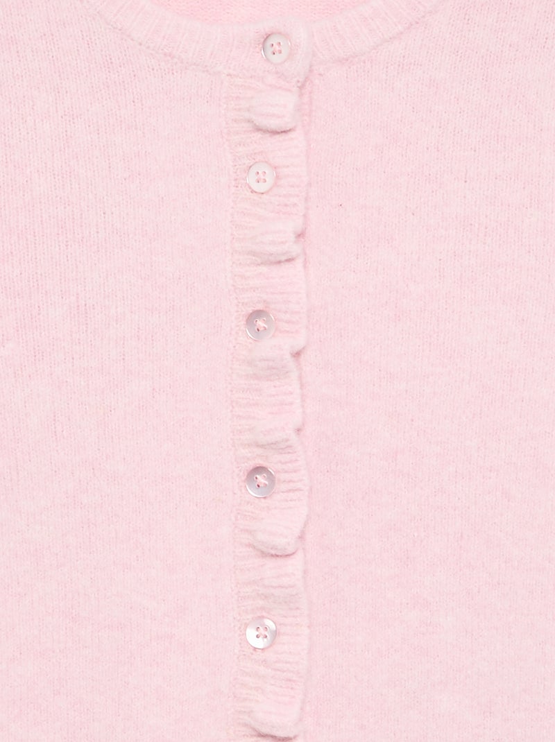 Strickjacke mit gerafften Abschlüssen Rosa - Kiabi