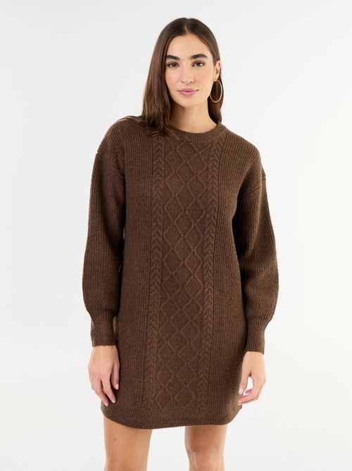 Strickkleid aus Zopfstrick - Kiabi Strickkleid aus Zopfstrick - Kiabi