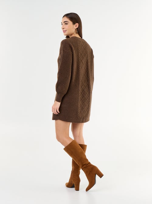 Strickkleid aus Zopfstrick - Kiabi Strickkleid aus Zopfstrick - Kiabi