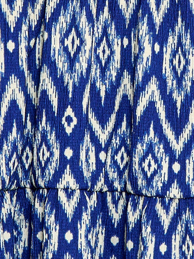 Strickkleid mit Lochmuster an den Seiten Blau - Kiabi