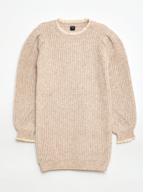 Strickkleid mit Spitzenkragen - Kiabi