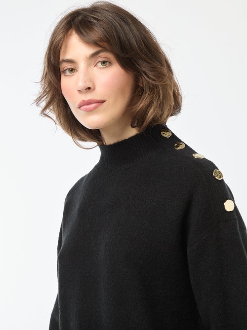 Strickkleid mit Zierknöpfen - Kiabi