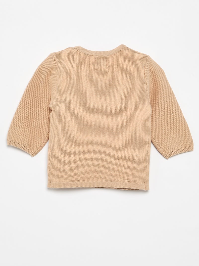 Strickpullover im Perlmuster Beige - Kiabi