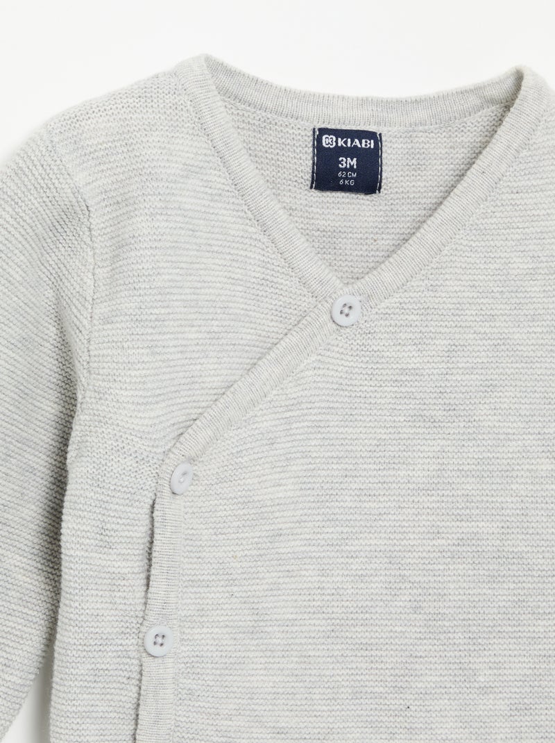 Strickpullover im Perlmuster Grau - Kiabi