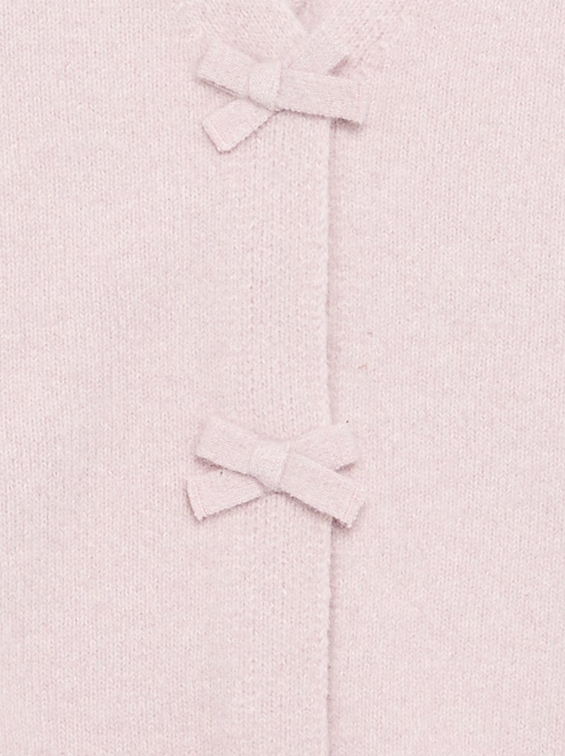 Strickpullover mit Knotenverschluss Rosa - Kiabi