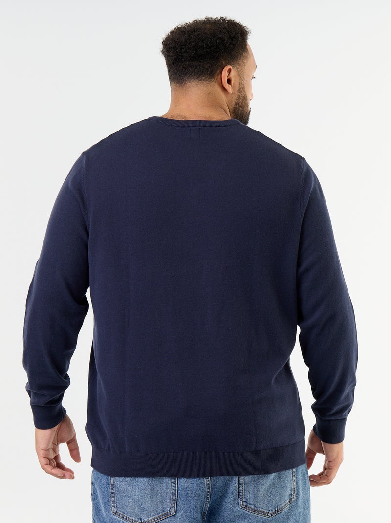 Strickpullover mit V-Ausschnitt Bleu - Kiabi
