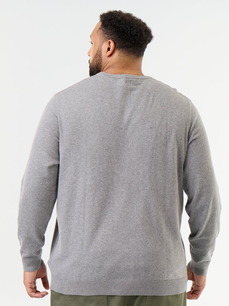 Strickpullover mit V-Ausschnitt Gris - Kiabi