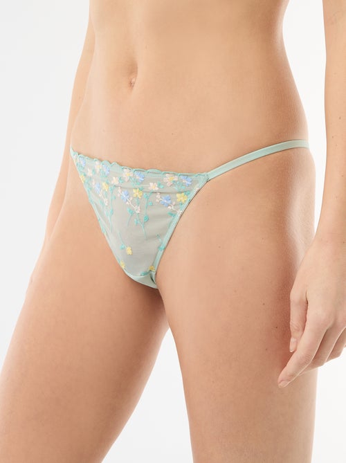 String barrette en tulle brodé - Kiabi