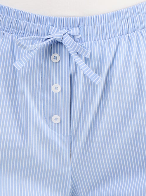 Striped Balloon Fit Wide-Leg Trousers - Kiabi