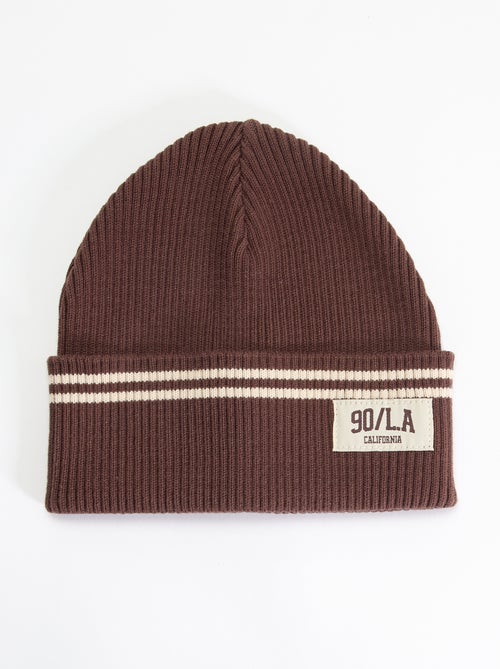 Striped Beanie with Fold-Over Cuff - Kiabi