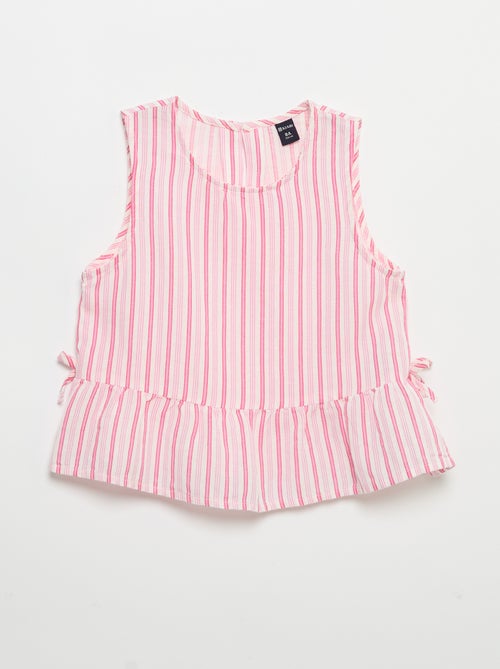 Striped blouse with fancy bows - Kiabi Striped blouse with fancy bows - Kiabi