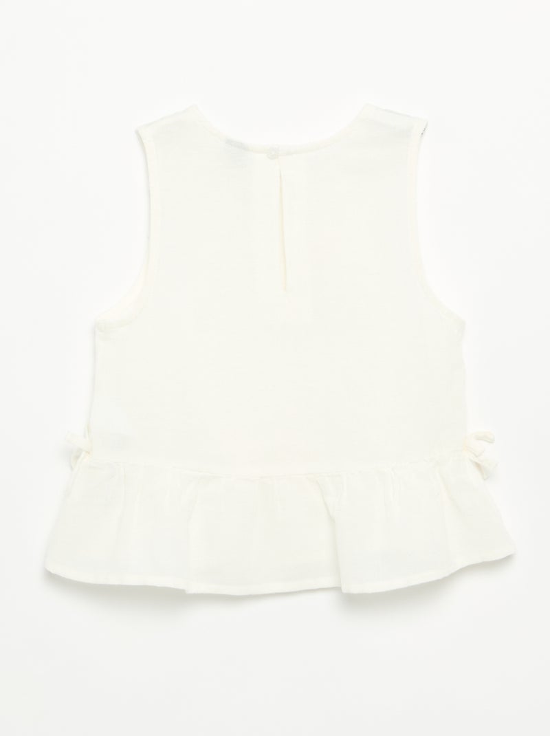 Striped blouse with fancy bows White - Kiabi