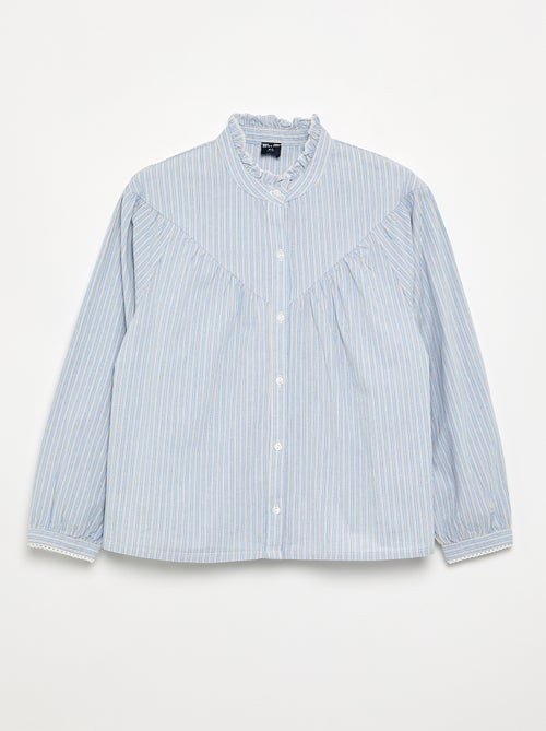 Striped blouse with fancy collar - Kiabi