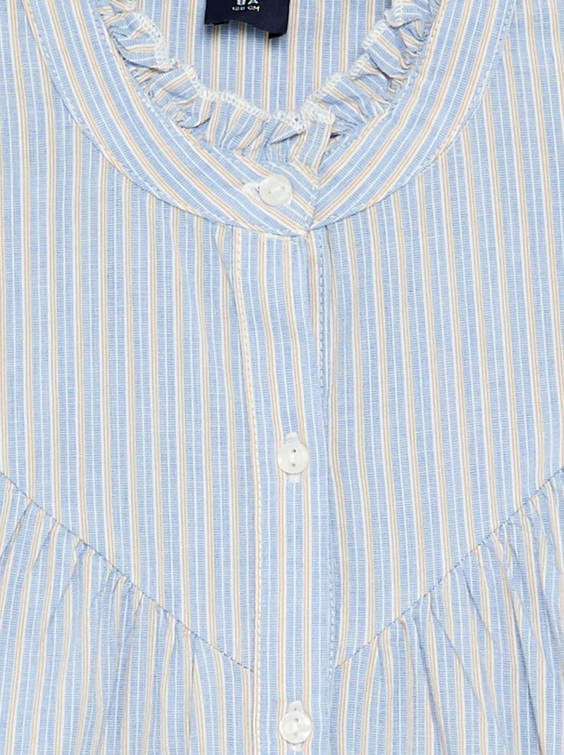 Striped blouse with fancy collar Blue - Kiabi