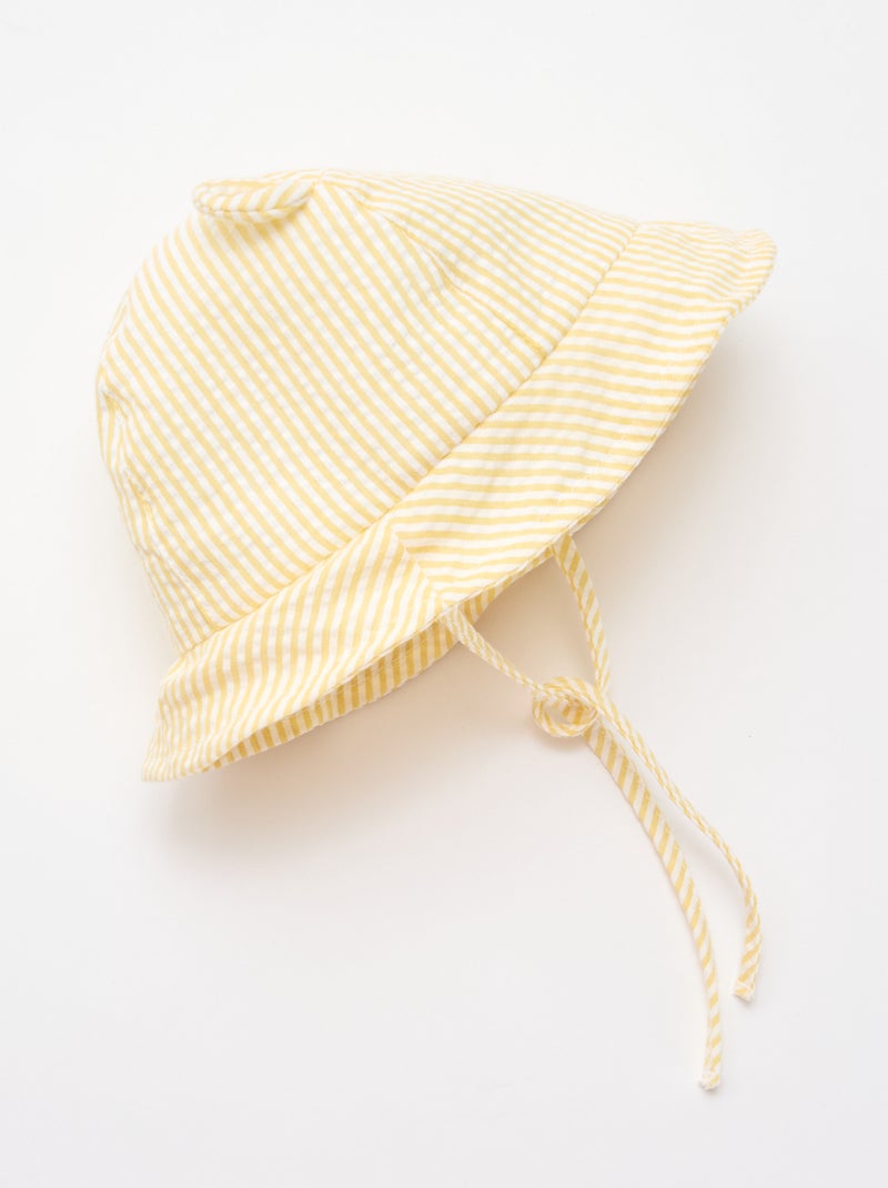 Striped Bucket Hat with Little Ears Yellow - Kiabi