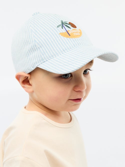 Striped Cap with Embroidered Patch - Kiabi