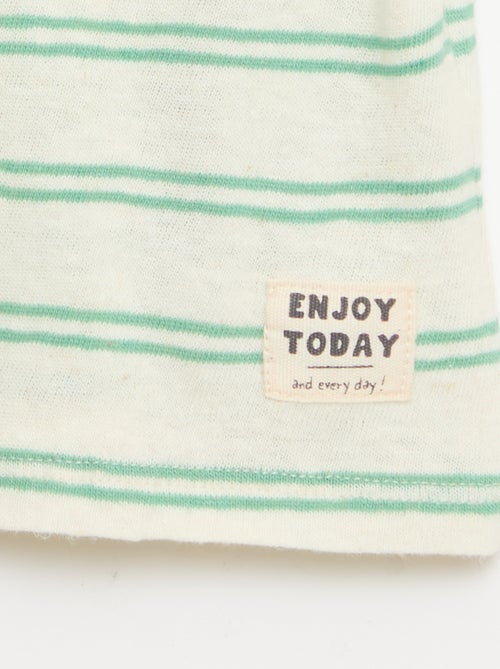 Striped cotton and linen jersey T-shirt - Kiabi