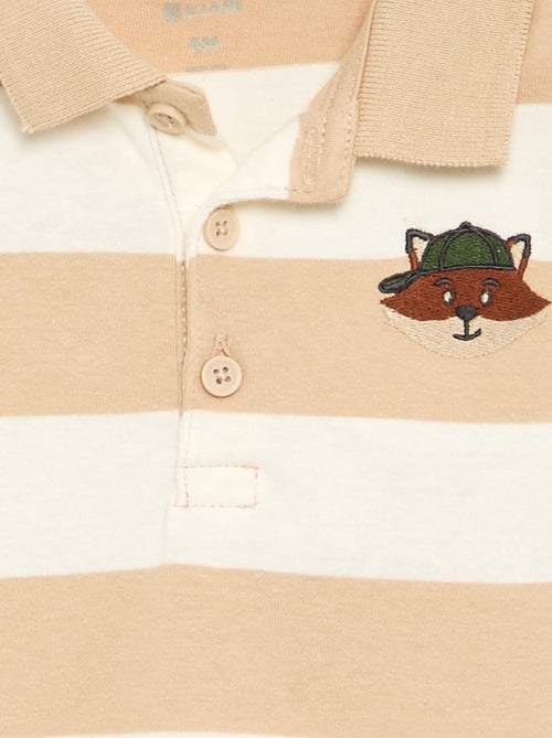 Striped Cotton Jersey Polo Shirt - Kiabi