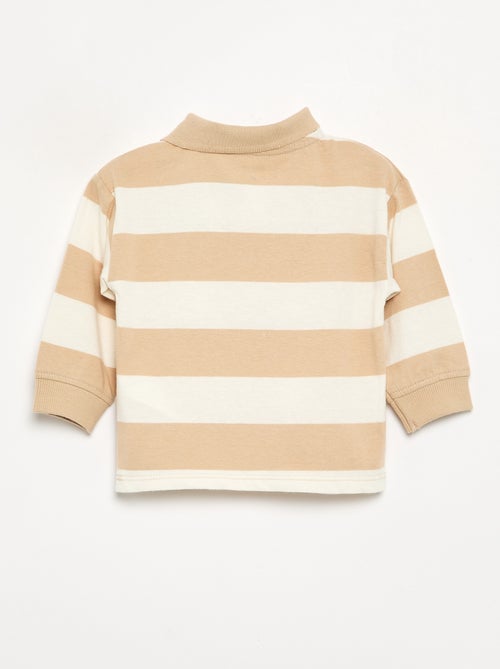 Striped Cotton Jersey Polo Shirt - Kiabi