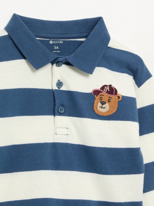 Striped Cotton Jersey Polo Shirt - Kiabi