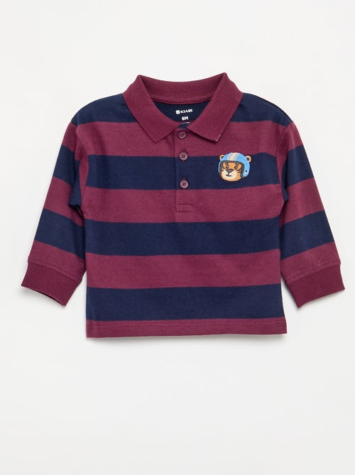 Striped Cotton Jersey Polo Shirt - Kiabi
