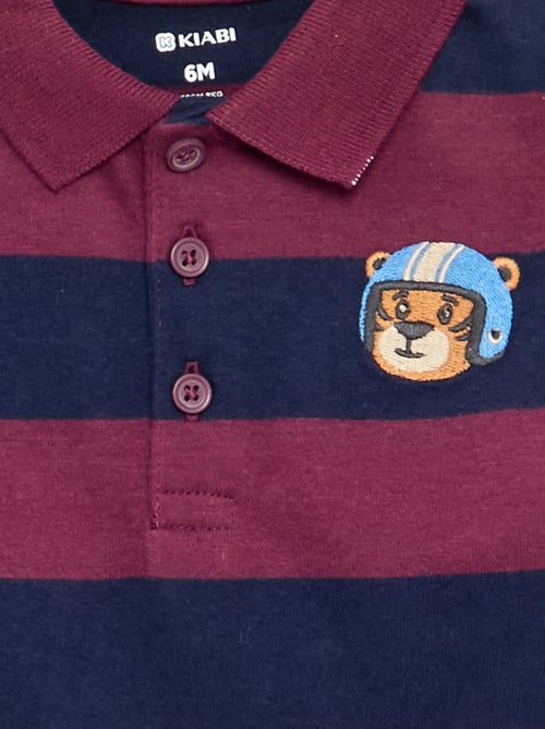 Striped Cotton Jersey Polo Shirt - Kiabi