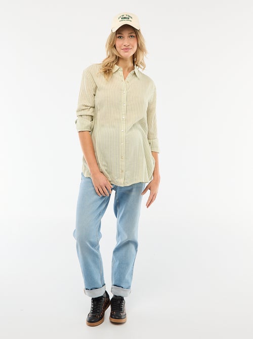 Striped Cotton Maternity Shirt - Kiabi