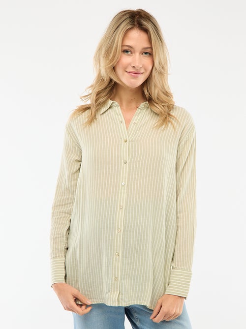 Striped Cotton Maternity Shirt - Kiabi