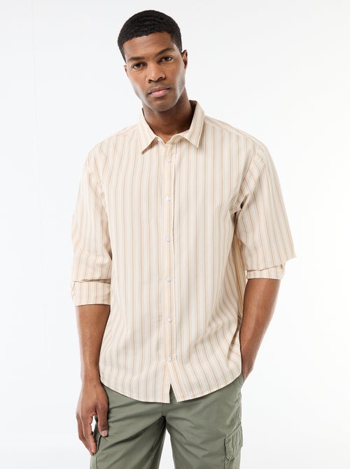 Striped Cotton Shirt - Kiabi Striped Cotton Shirt - Kiabi
