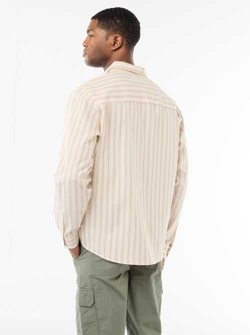 Striped Cotton Shirt - Kiabi Striped Cotton Shirt - Kiabi