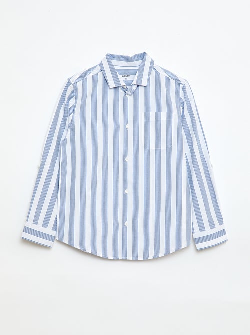 Striped Cotton Shirt with Chest Pocket - Kiabi