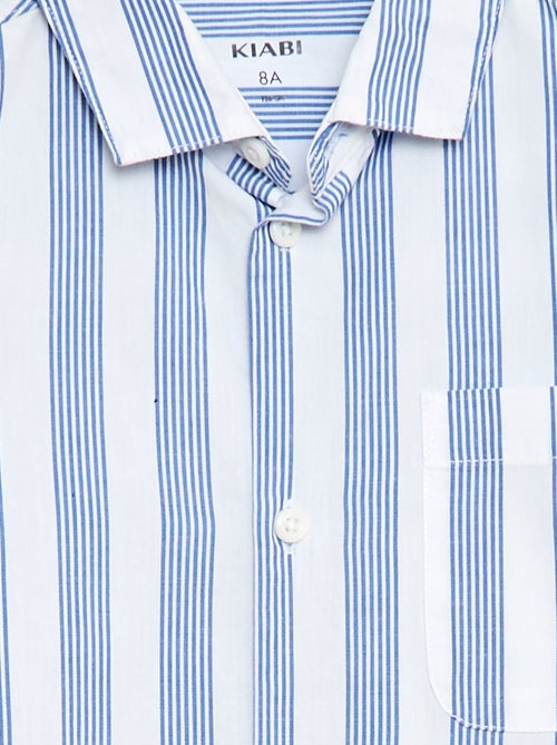 Striped Cotton Shirt with Chest Pocket - Kiabi