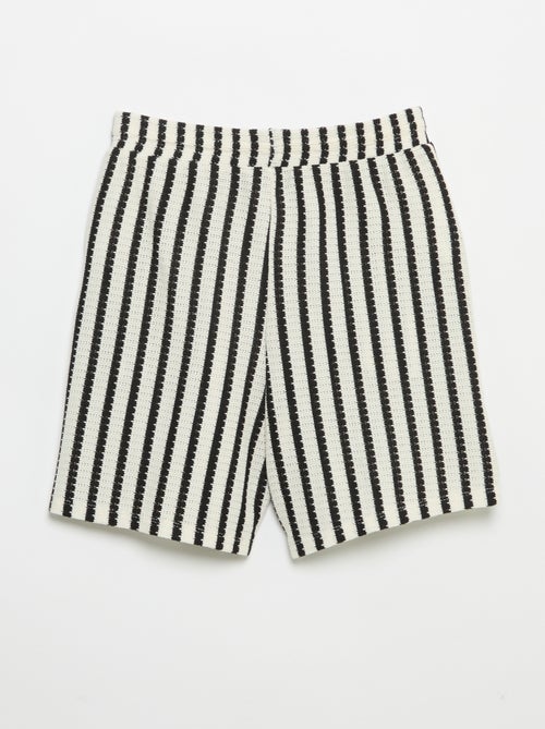 Striped crochet shorts - Kiabi