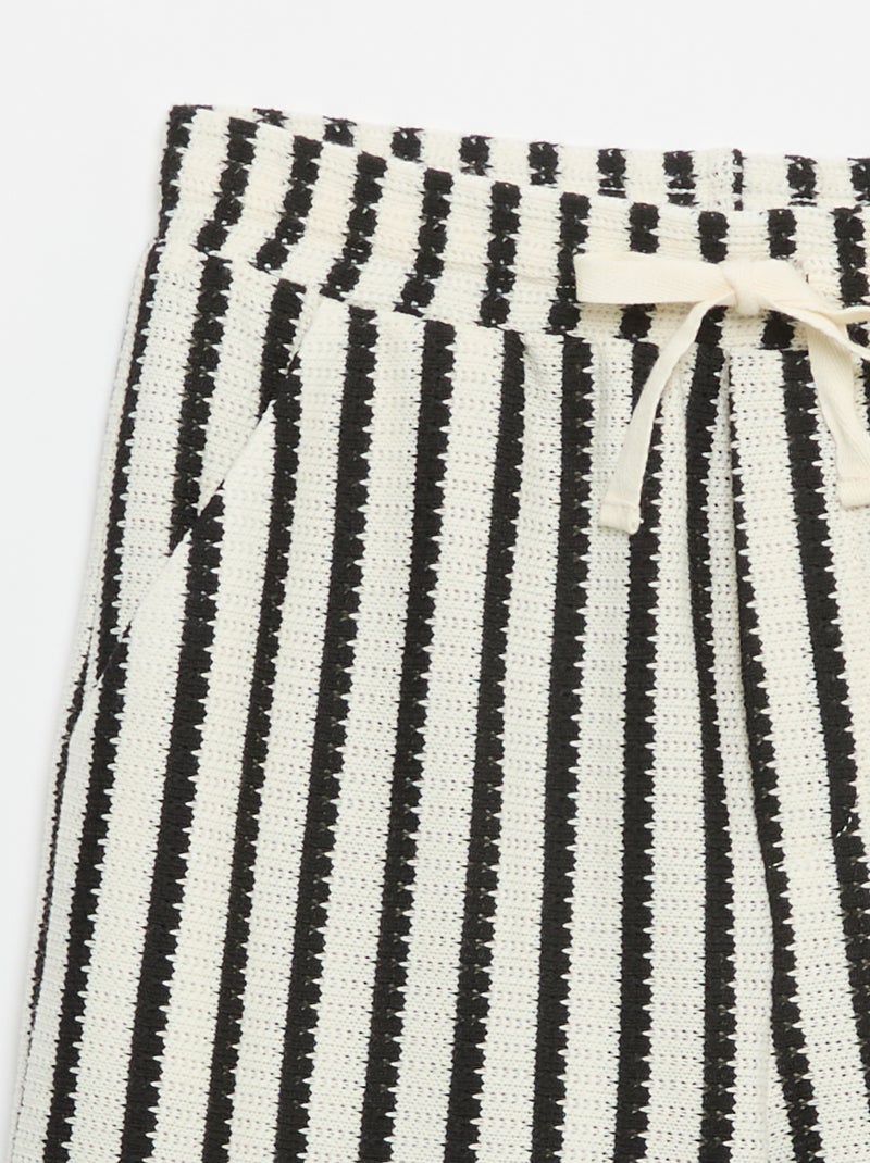 Striped crochet shorts White - Kiabi