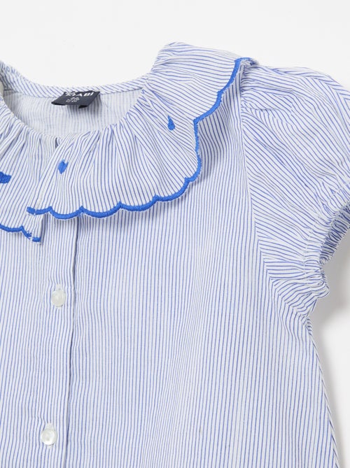 Striped Dress with Short Sleeves and Flounced Hem - Kiabi