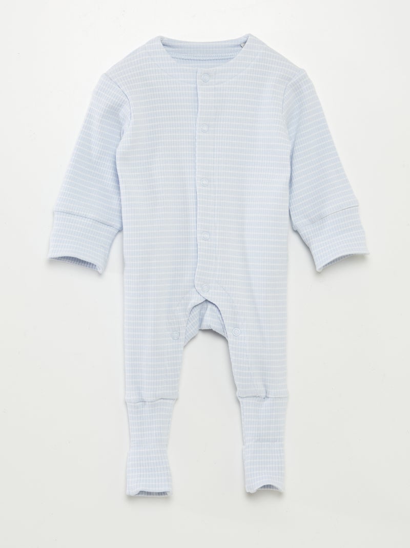 Striped Grow-With-Me Sleepsuit BLUE - Kiabi