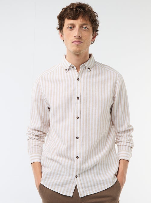 Striped Linen and Cotton Shirt - Kiabi