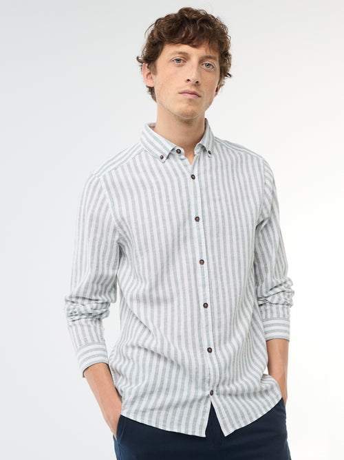 Striped Linen and Cotton Shirt - Kiabi