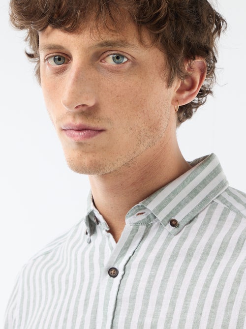Striped Linen and Cotton Shirt - Kiabi