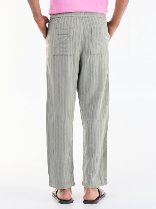 Striped linen blend pants - Kiabi