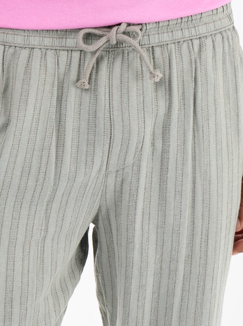 Striped linen blend pants - Kiabi