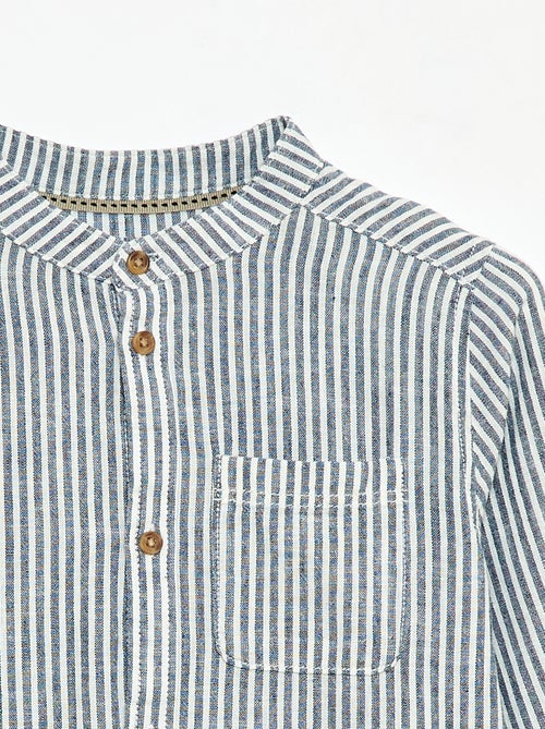 Striped linen blend shirt - Kiabi