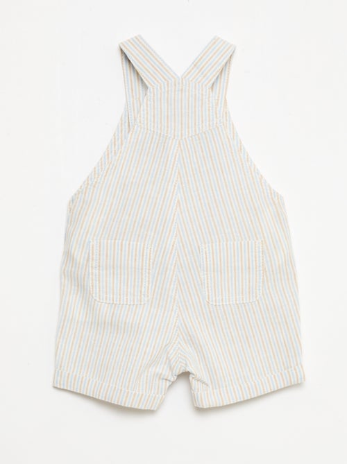 Striped Linen Blend Short Overalls - Kiabi