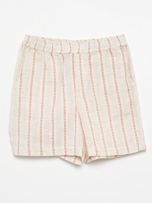 Striped linen blend shorts - Kiabi Striped linen blend shorts - Kiabi