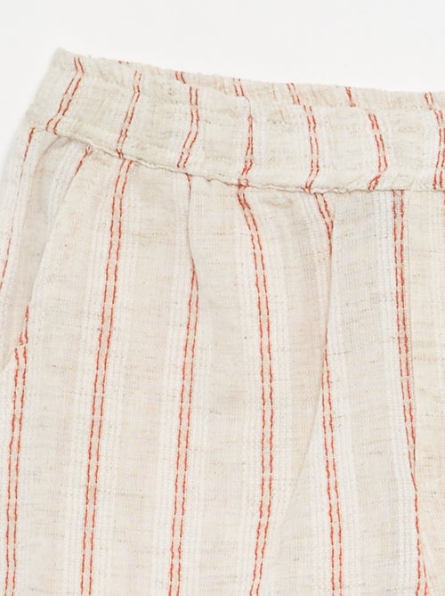 Striped linen blend shorts - Kiabi Striped linen blend shorts - Kiabi