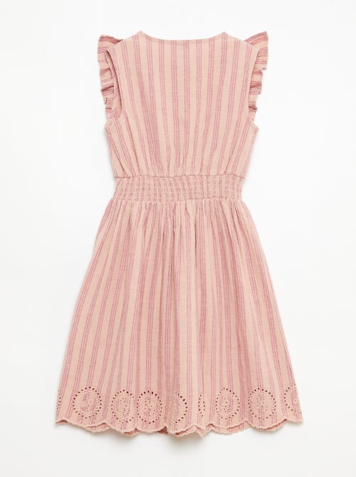 Striped Linen-Cotton Dress - Kiabi Striped Linen-Cotton Dress - Kiabi