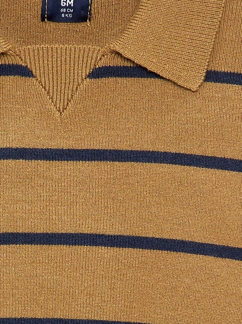Striped long-sleeve polo sweater - Kiabi Striped long-sleeve polo sweater - Kiabi