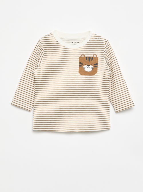 Striped long-sleeved jersey t-shirt - Kiabi