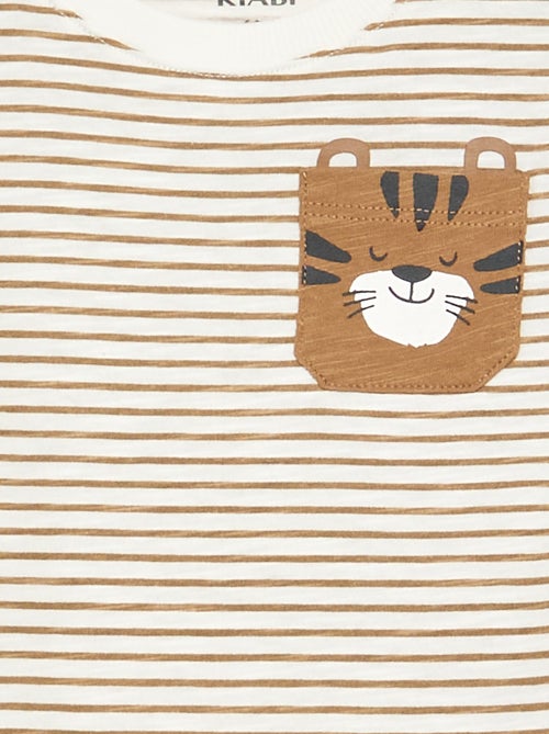 Striped long-sleeved jersey t-shirt - Kiabi