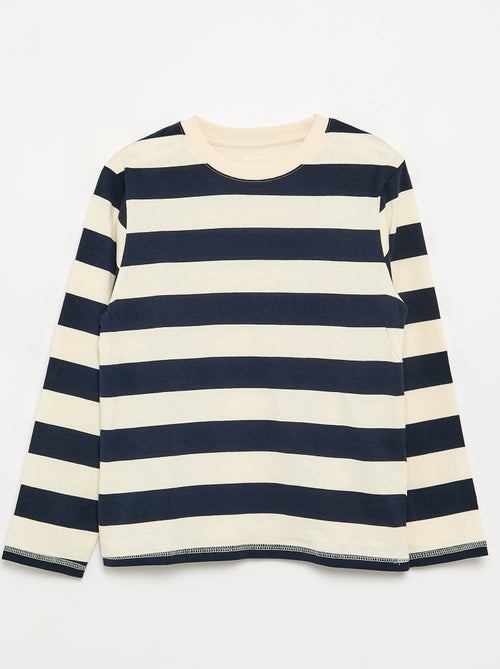 Striped long-sleeved jersey T-shirt - Kiabi